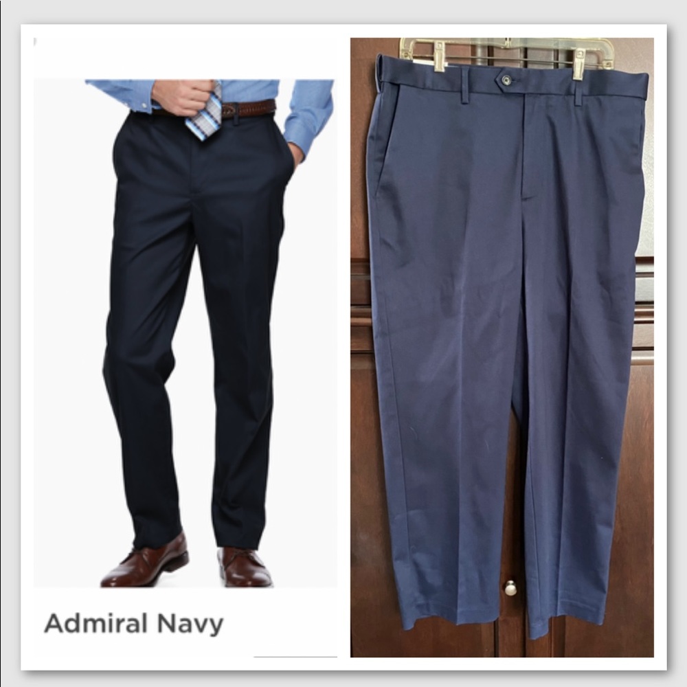 Croft & Barrow Classic-Fit Navy Blue Pants Size 34